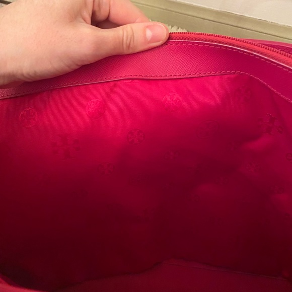 Tory Burch Emerson Large Hot Pink Saffiano Leather Buckle Tote - Picture 16 of 16